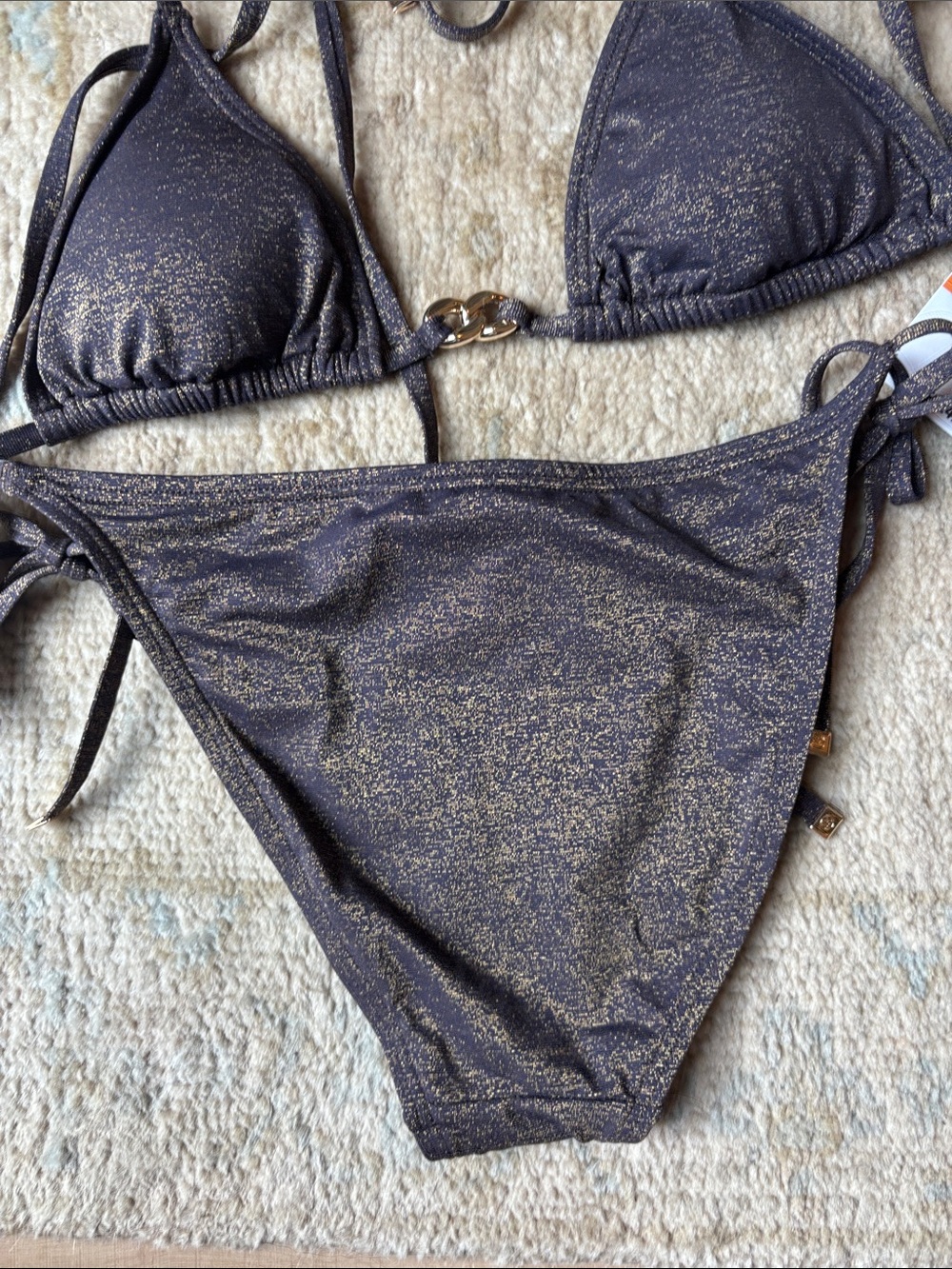 Michael Kors Shimmery Chocolate Brown Tie Bikini - Picture 4 of 4